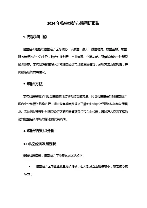 2024年临空经济市场调研报告