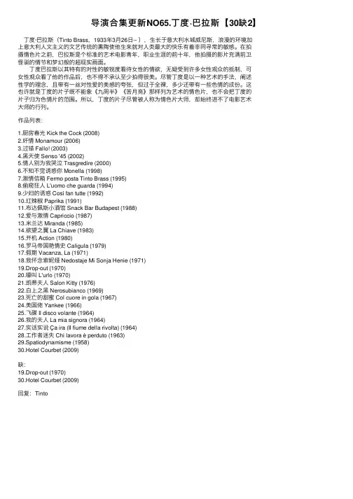 导演合集更新NO65.丁度·巴拉斯【30缺2】