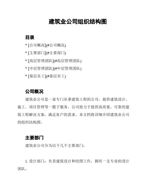 建筑业公司组织结构图