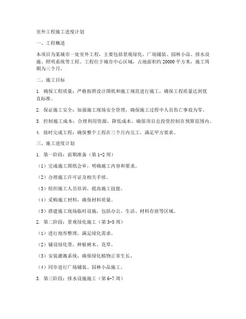 室外工程施工进度计划