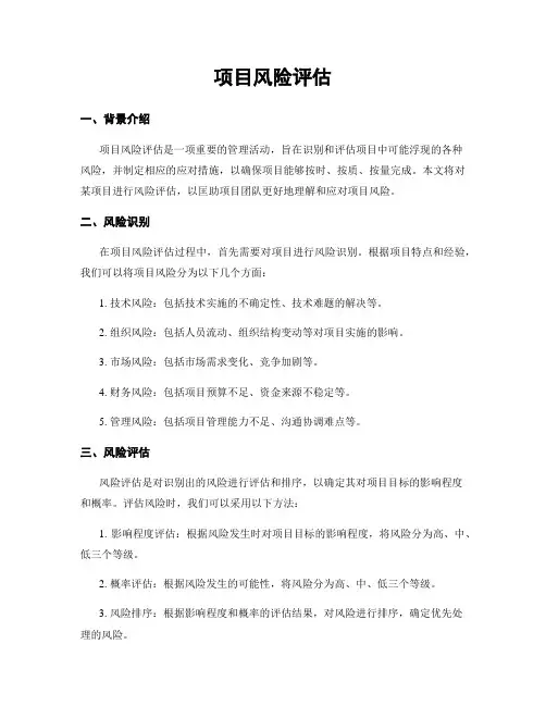 项目风险评估