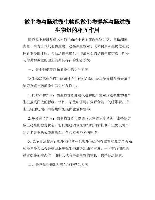微生物与肠道微生物组微生物群落与肠道微生物组的相互作用