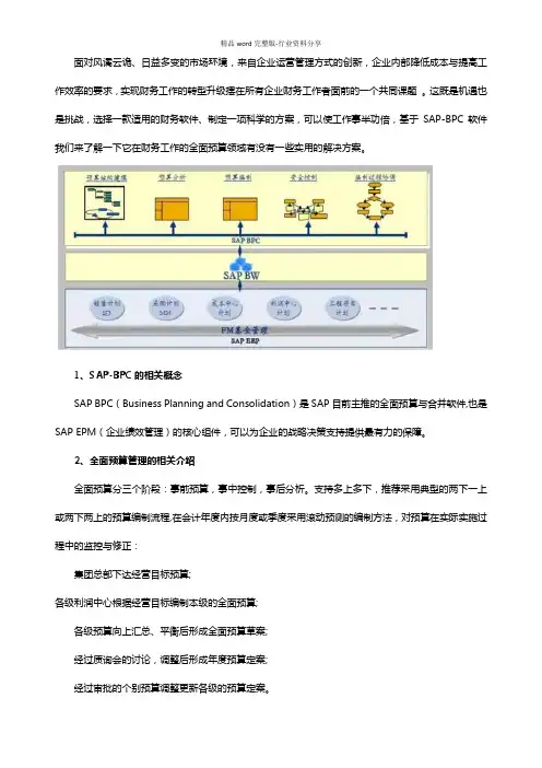 SAP-BPC全面预算解决方案