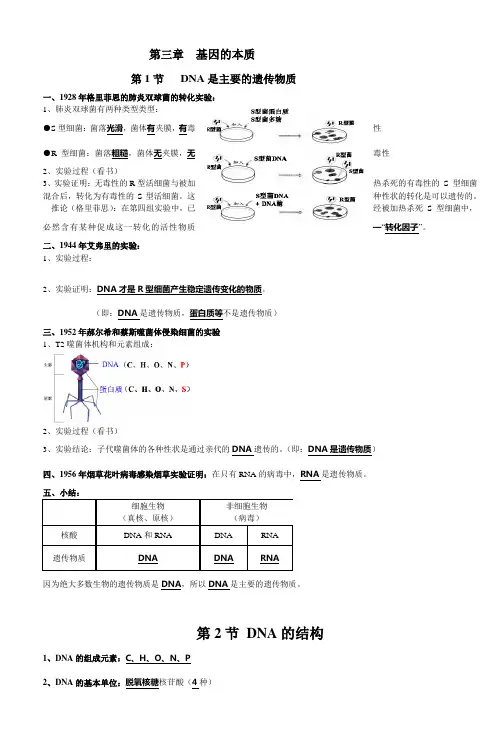 高中生物必修2第三章知识点总结