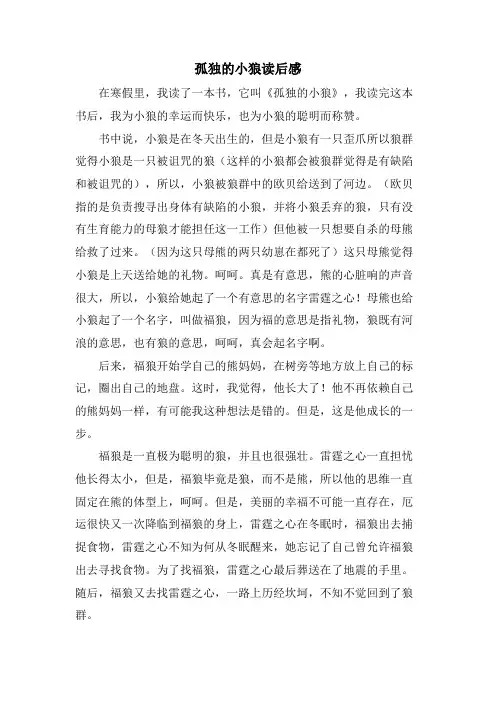孤独的小狼读后感