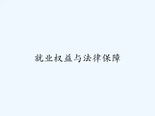 就业权益与法律保障 PPT