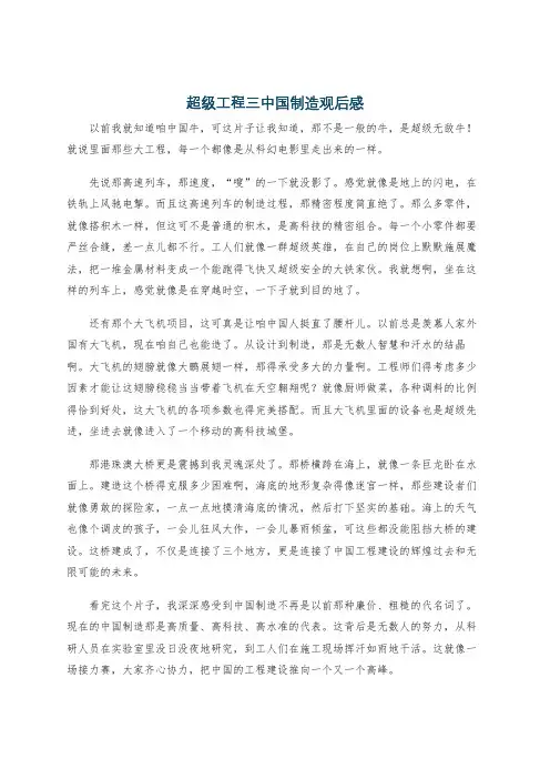 超级工程三中国制造观后感