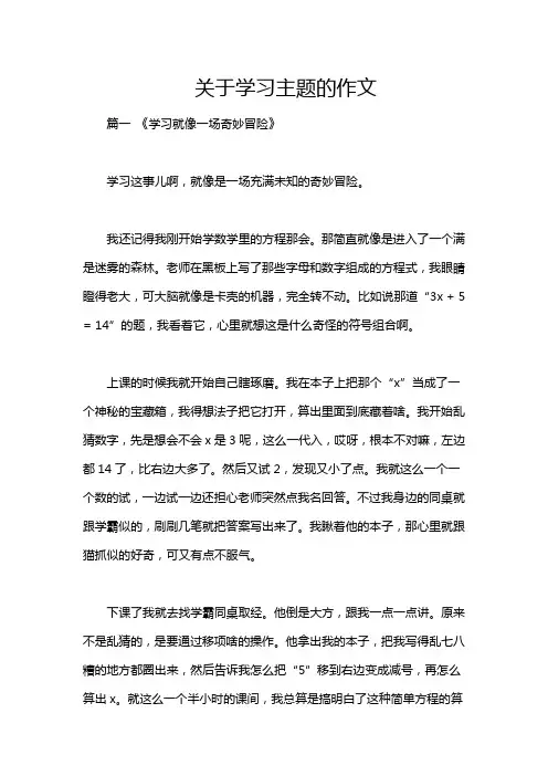 关于学习主题的作文