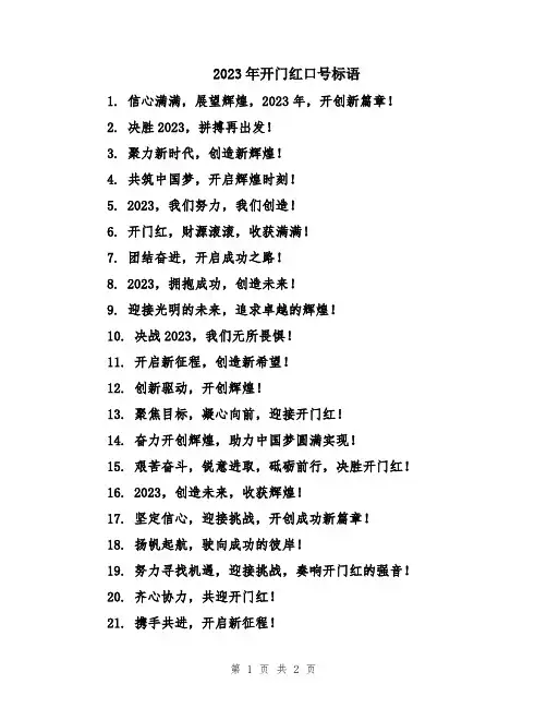 2023年开门红口号标语