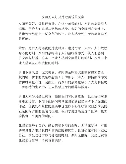 夕阳无限好只是近黄昏的文案