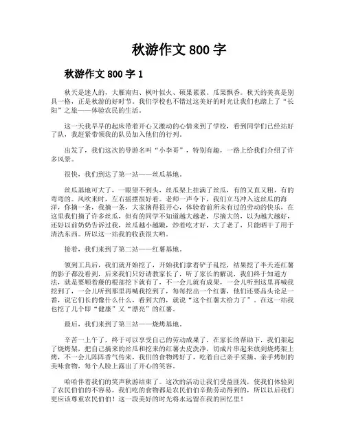 秋游作文800字