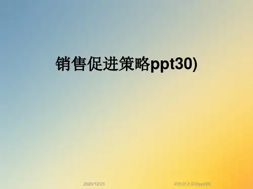 销售促进策略ppt30)