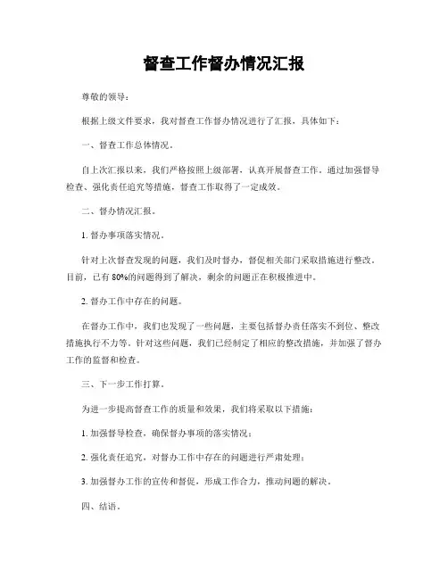 督查工作督办情况汇报