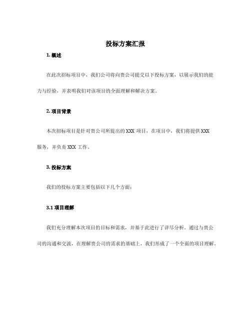 投标方案汇报