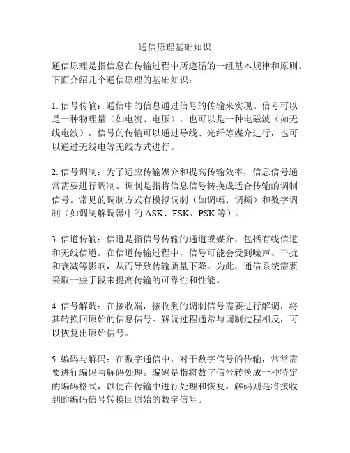 通信原理基础知识