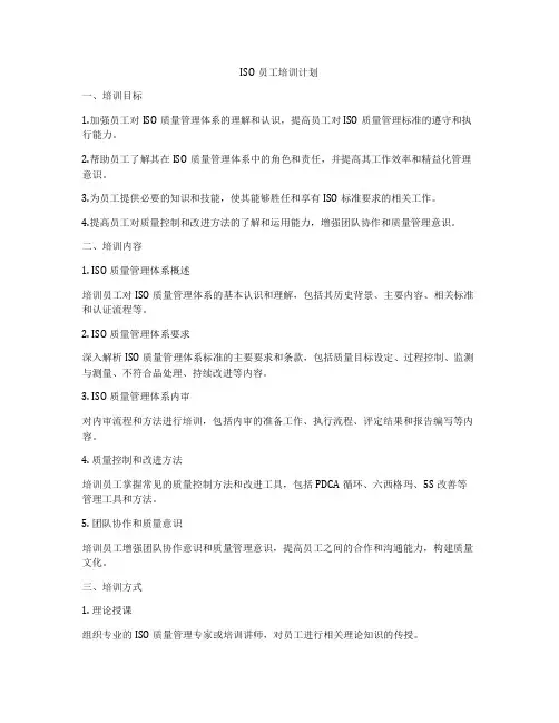 ISO员工培训计划