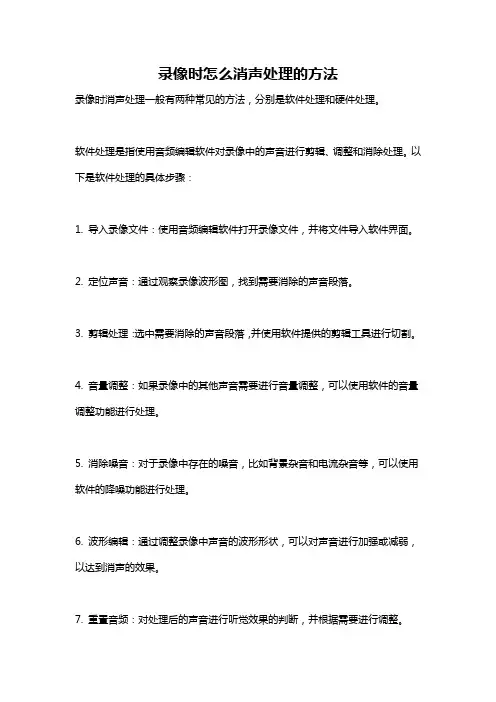 录像时怎么消声处理的方法
