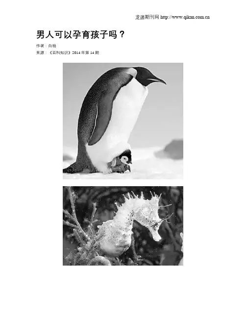 男人可以孕育孩子吗？