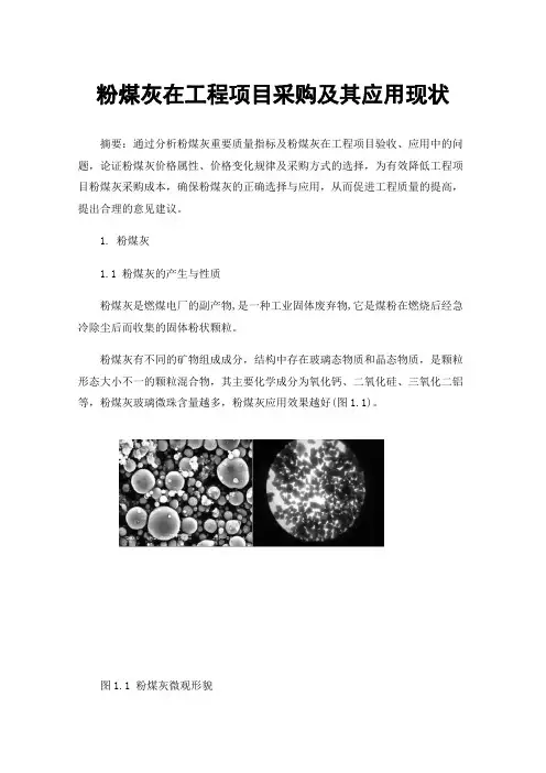 粉煤灰在工程项目采购及其应用现状