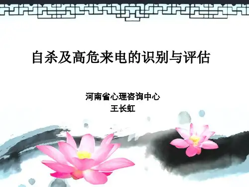自杀及高危来电的识别与评估ppt