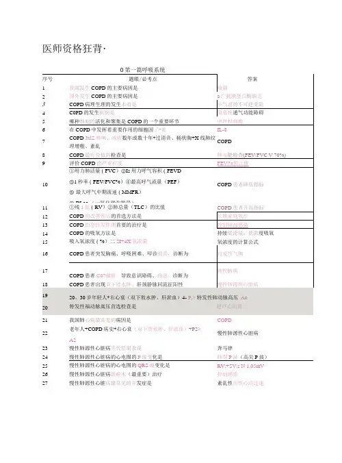 医师资格考点背诵