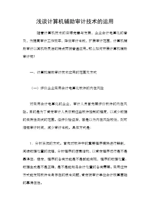 浅谈计算机辅助审计技术的运用