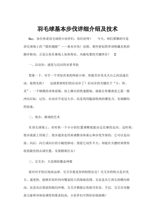【羽毛球】羽毛球基本步伐详细介绍及技术
