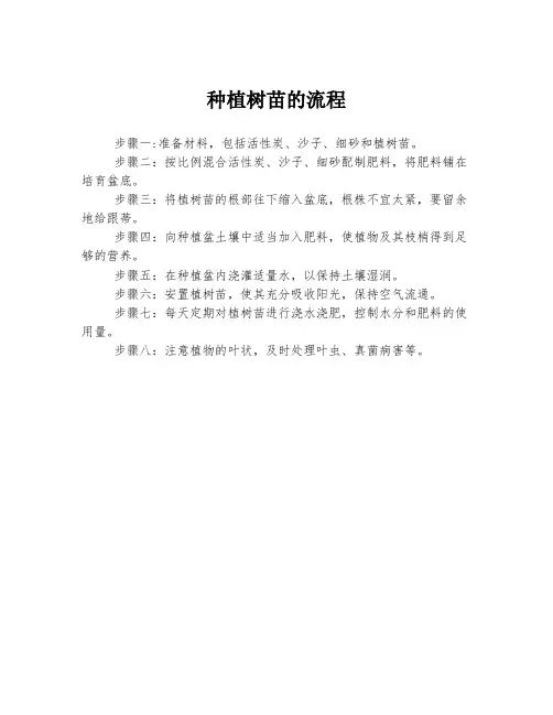 种植树苗的流程