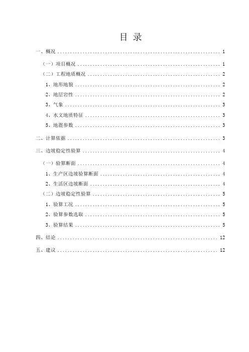 边坡稳定性报告