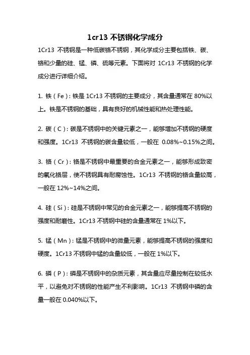 1cr13不锈钢化学成分