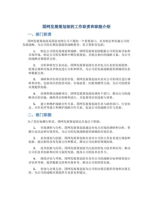 国网发展策划部怎样