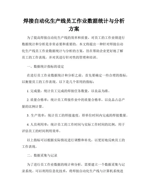 焊接自动化生产线员工作业数据统计与分析方案