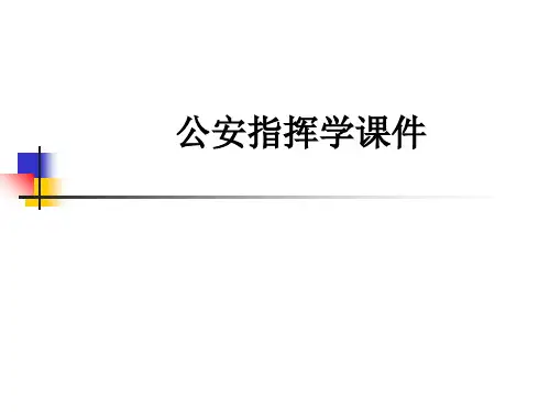 公安指挥学ppt课件