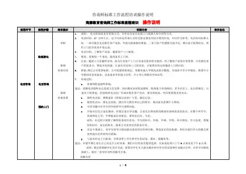 咨询师标准工作流程培训操作说明