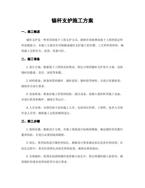 锚杆支护施工方案