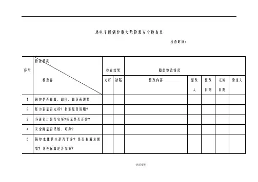 火力发电厂全套安全检查表