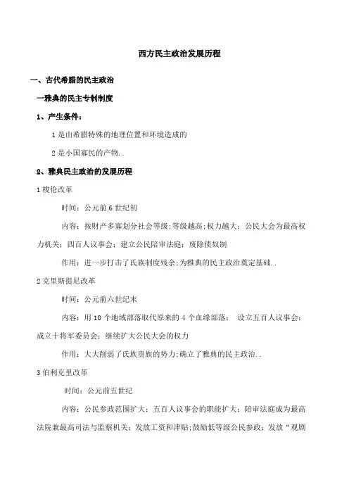 西方民主政治发展历程