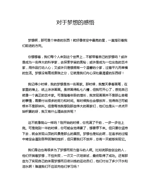 对于梦想的感悟
