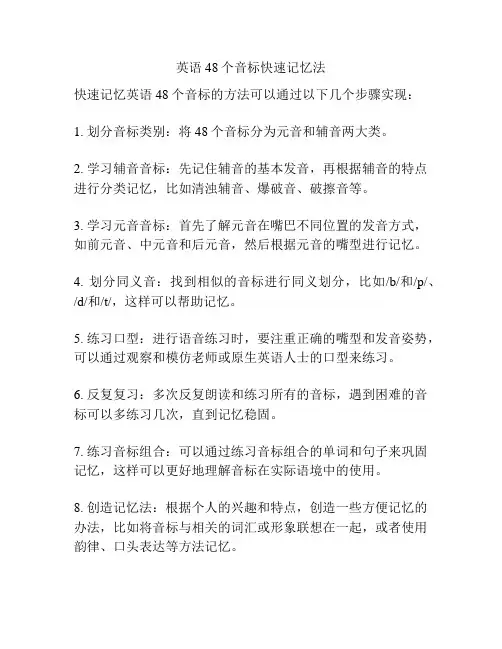 英语48个音标快速记忆法