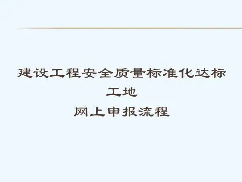 安全质量标准化网上申报流程简介