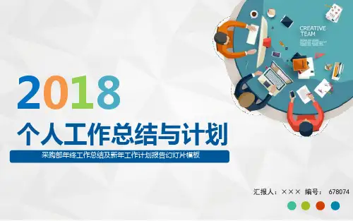 采购部年终工作总结及新年工作计划报告幻灯片模板