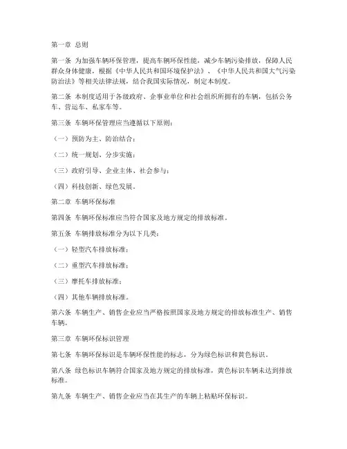 车辆环保管理制度