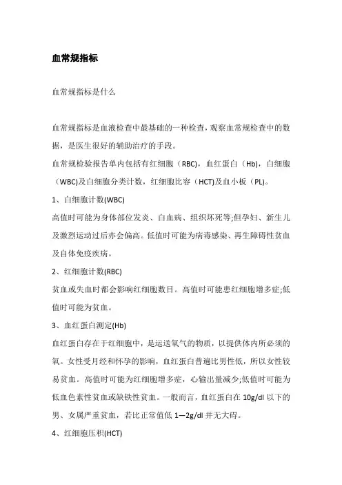 血常规指标