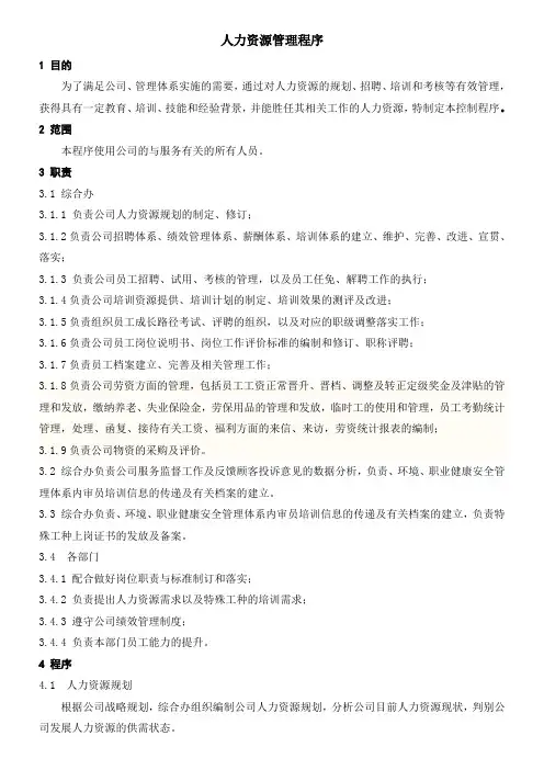 人力资源管理程序