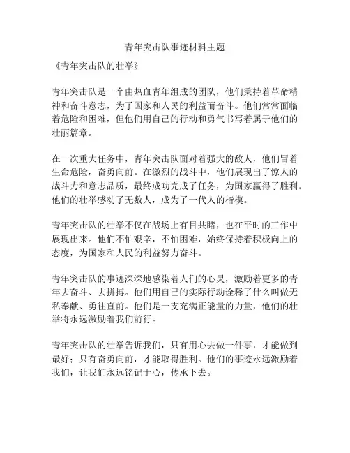 青年突击队事迹材料主题