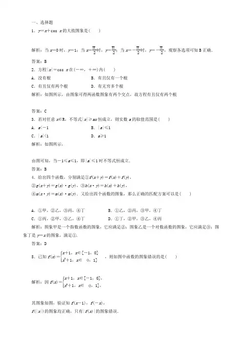 2015届高考数学(理)一轮复习精选例题2函数的图象Word版含解析