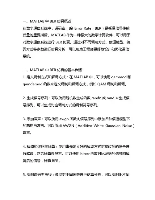 matlab 中ber仿真代码