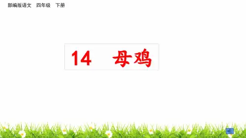 新部编人教版语文四年级下册《母鸡》优质课件