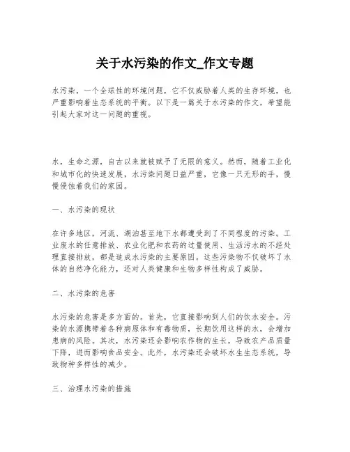 关于水污染的作文_作文专题