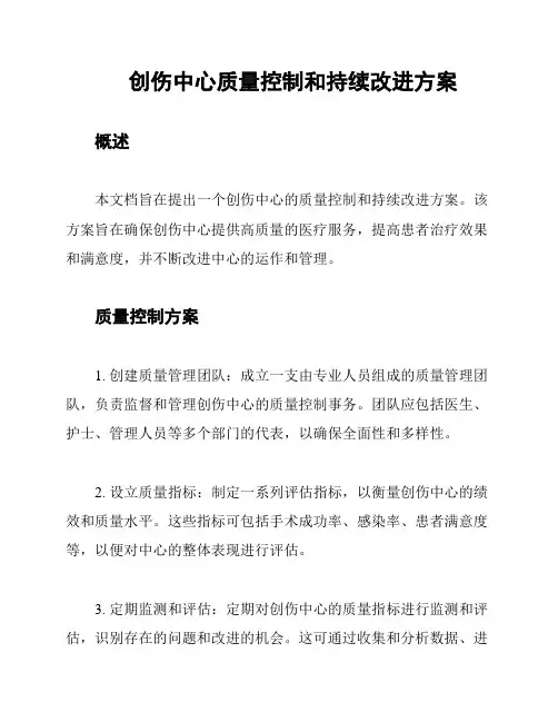 创伤中心质量控制和持续改进方案